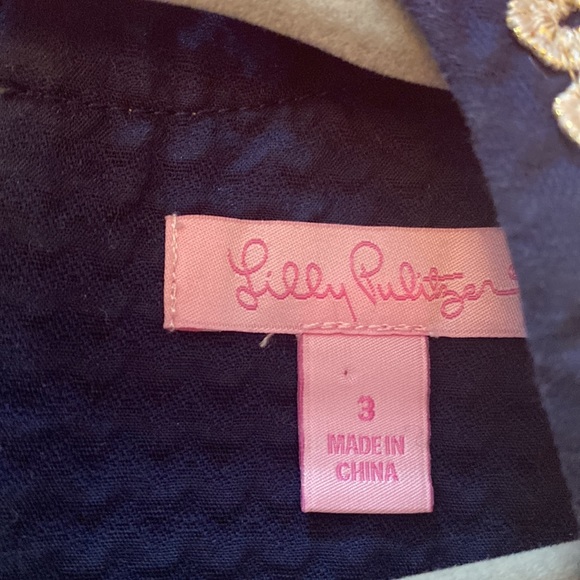 Lilly Pulitzer navy and gold girls dress 3T - Picture 4 of 7